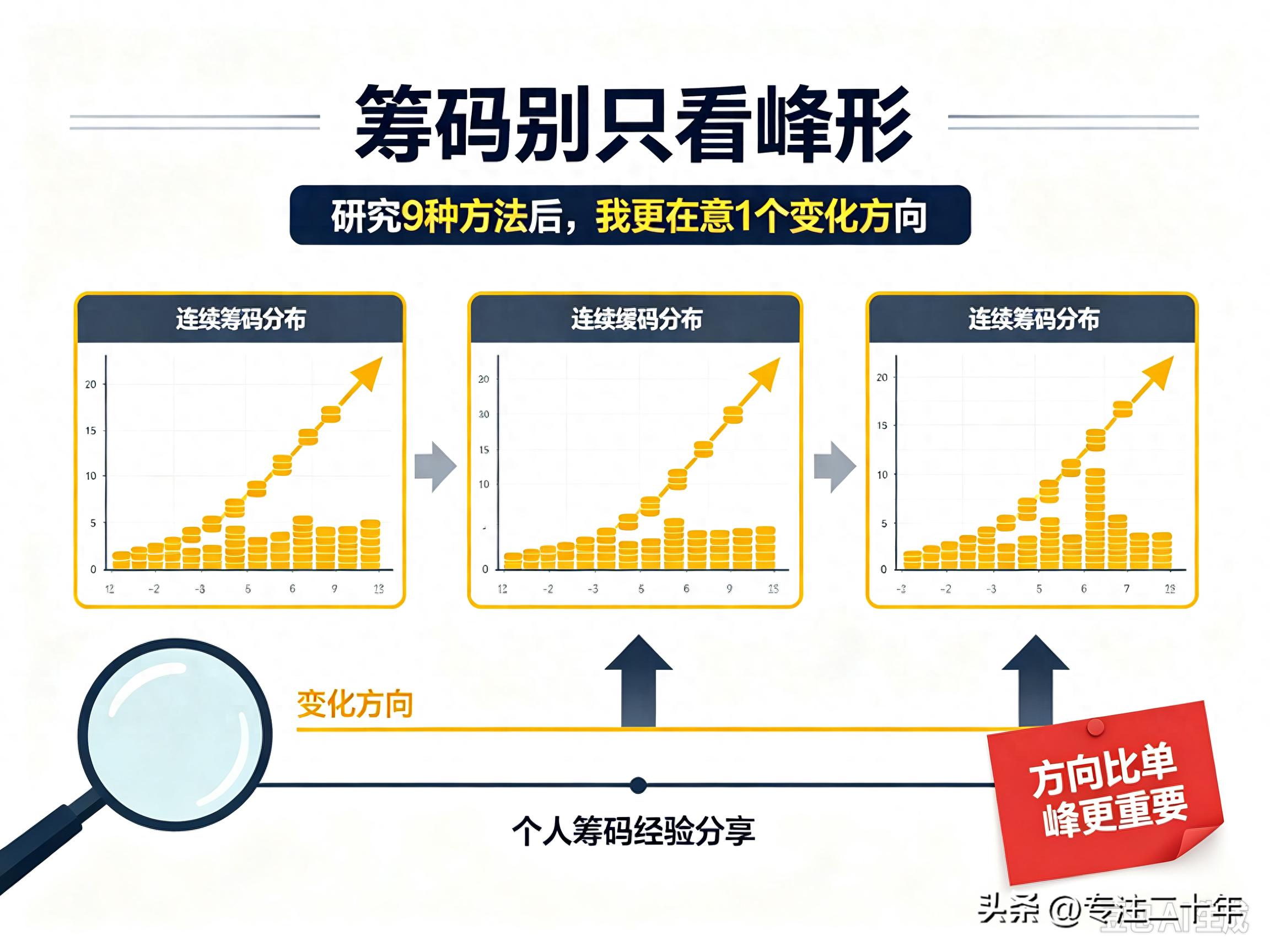 手机看股票筹码分布图:别死盯峰形,只需盯这1个方向