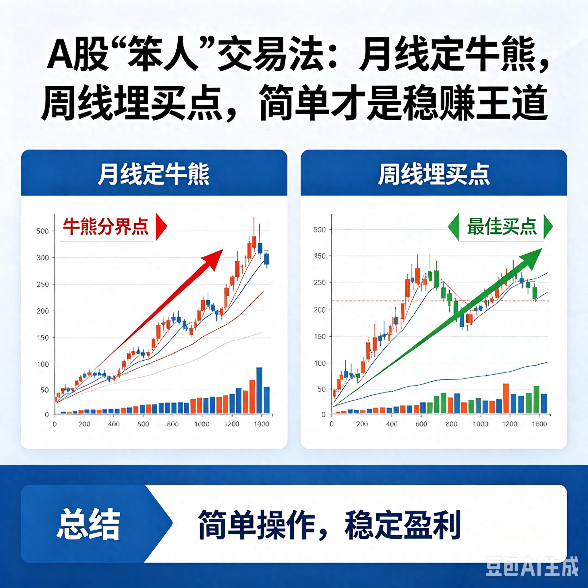 均线向上选股公式_月线定牛熊周线埋买点_A股笨人交易法